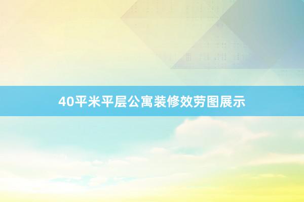 40平米平层公寓装修效劳图展示